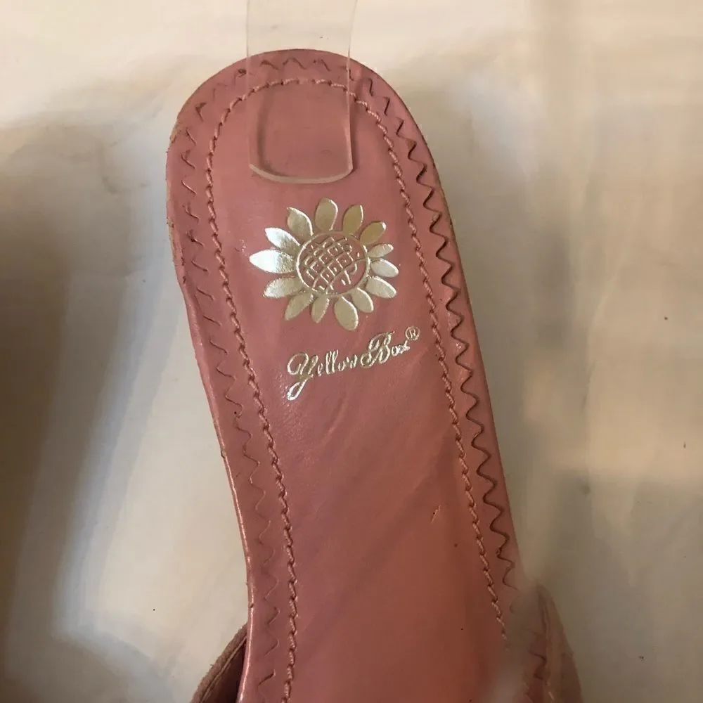Yellow Box mules shoes pink sz 6.5 kitten heel - Picture 4 of 12